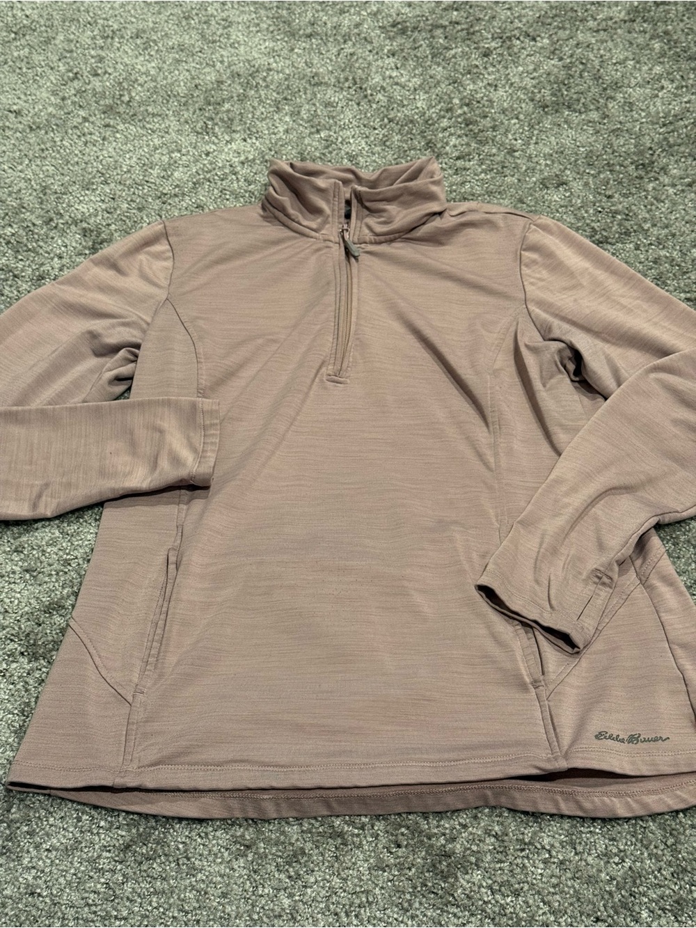 Eddie Bauer Mauve/Taupe Half-Zip Pullover